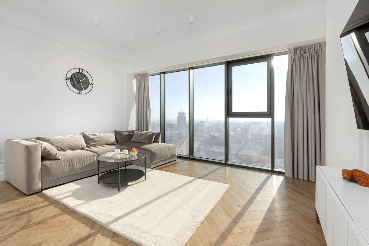Hanza Tower Szczecin | Elegant Apartment with City View | Parking | Modern Interiors