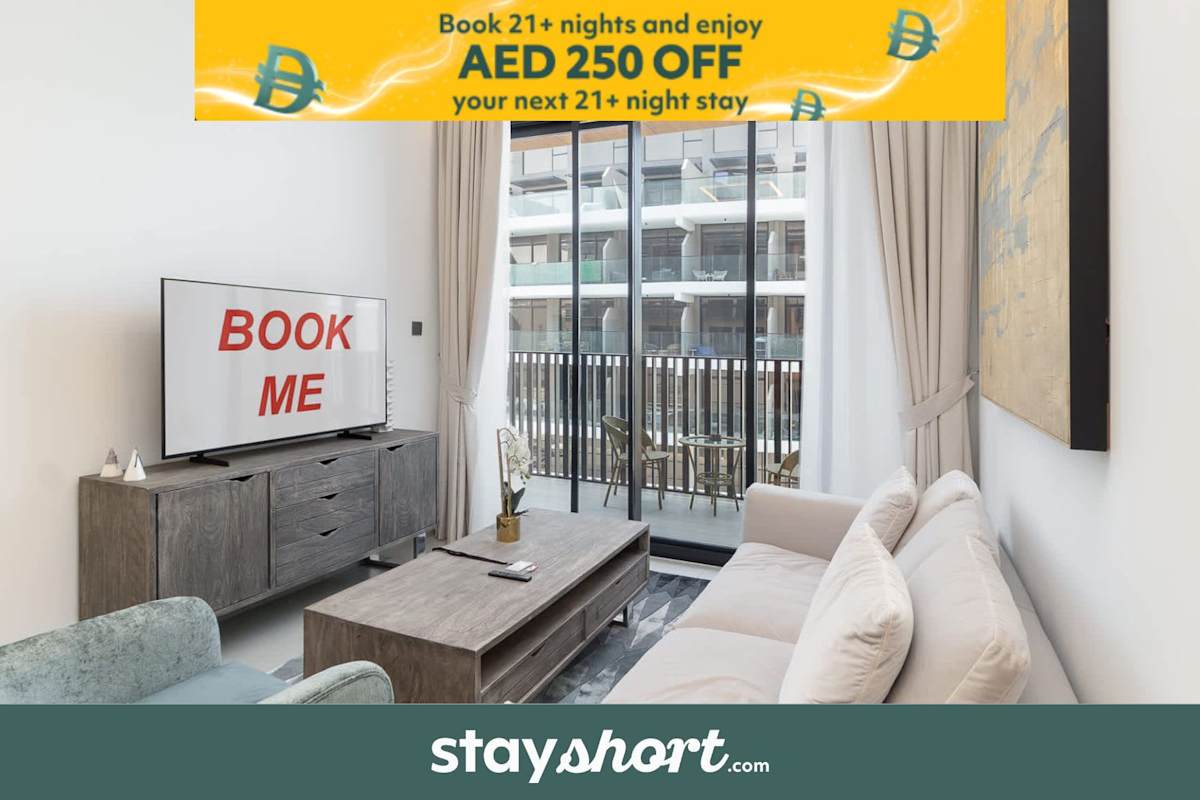 Free housekeeping visits during your stay - StayShort - Modern 2 Bed Sleeps 3 in JVC with City Views