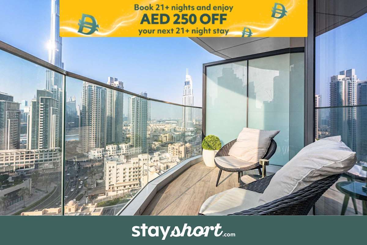 StayShort - Downtown For 6 with Burj Khalifa View!