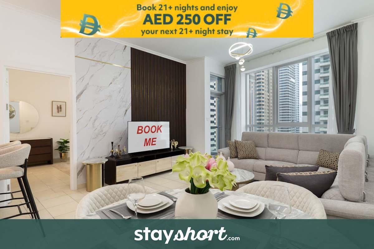 Free housekeeping visits during your stay - StayShort - Contemporary 1BR Escape for 4 in Dubai Marina