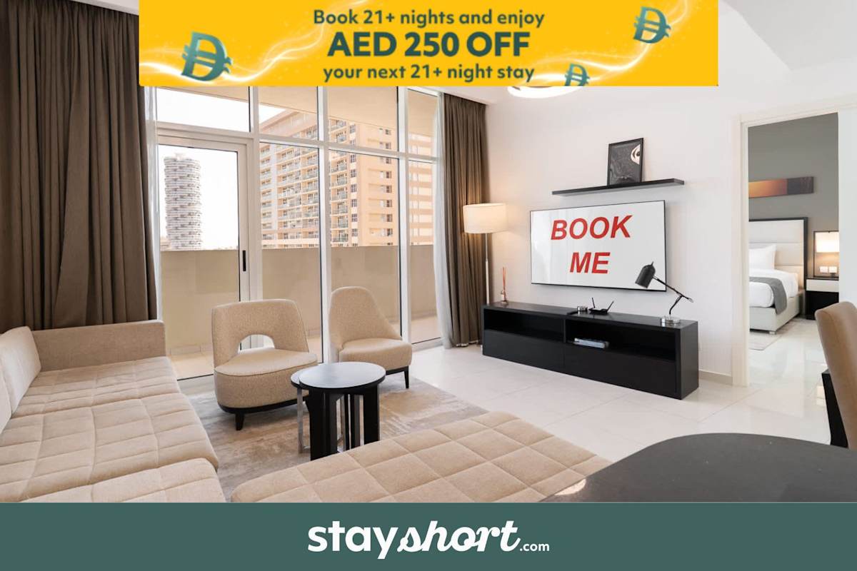 StayShort - 1 Bed in JVC Sleeps 4 with City Views!