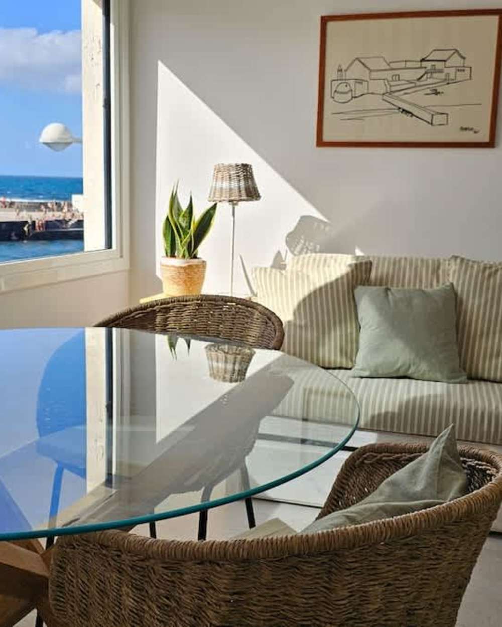 Vista al mar desde el apartamento Famara A, en Caleta de Famara