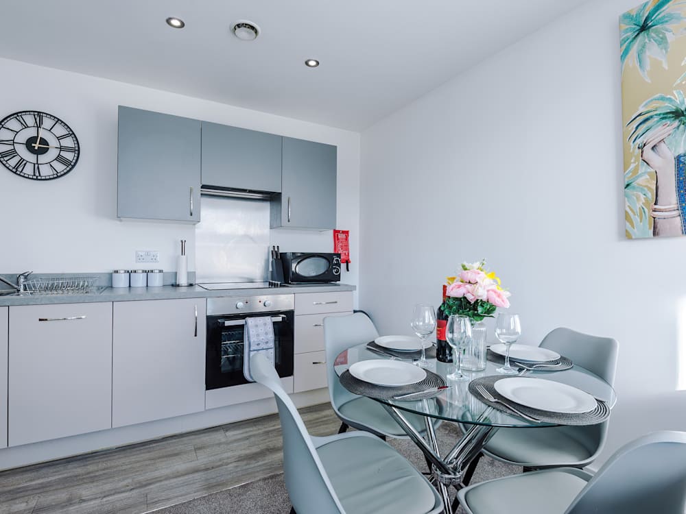 A Hostahome-managed apartment in central Manchester, near Spinningfields.