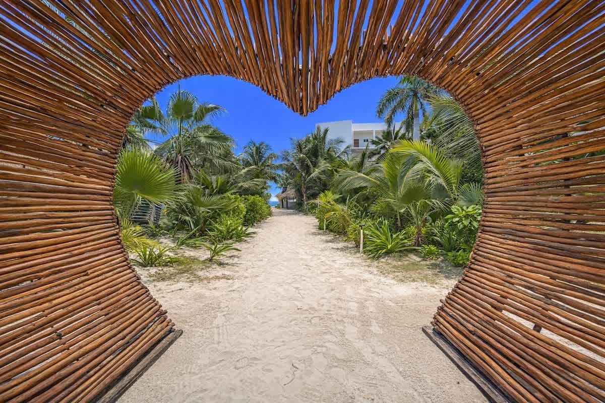 Wooden pathway leading to the beach