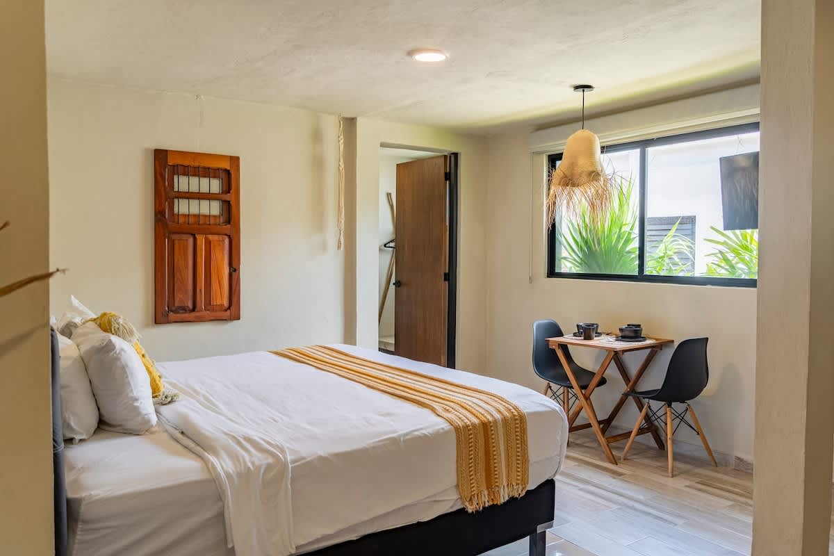 Studio with king bed and kitchenette