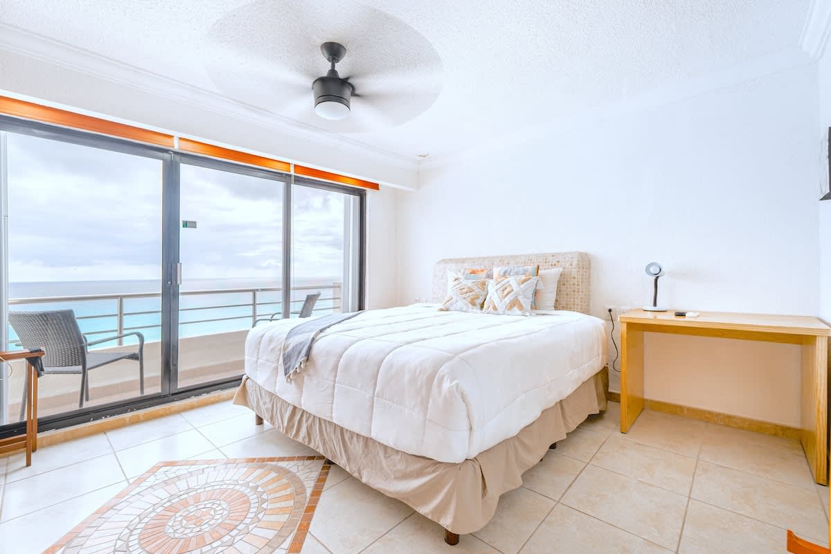 Bedroom with ocean view