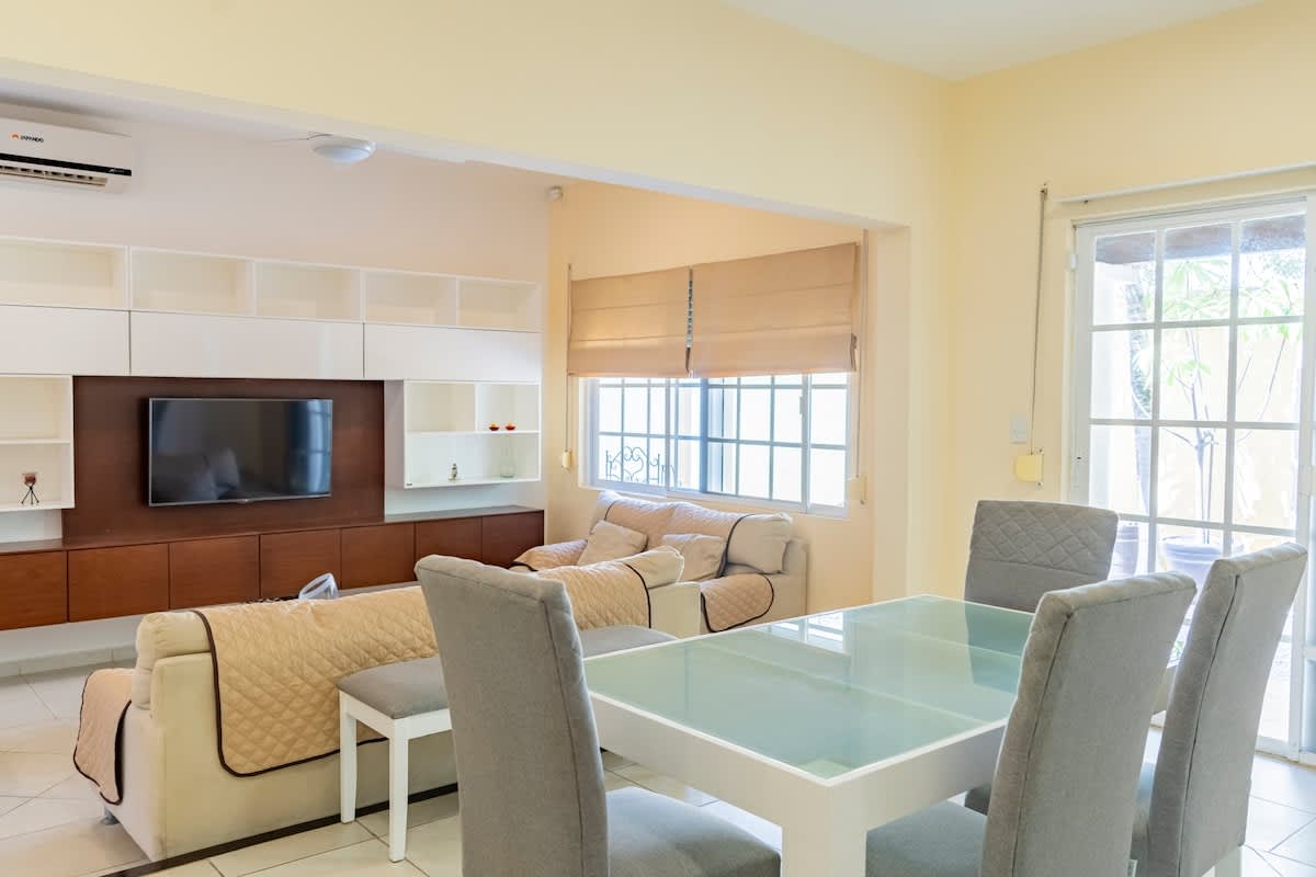 Dining area with table for the group