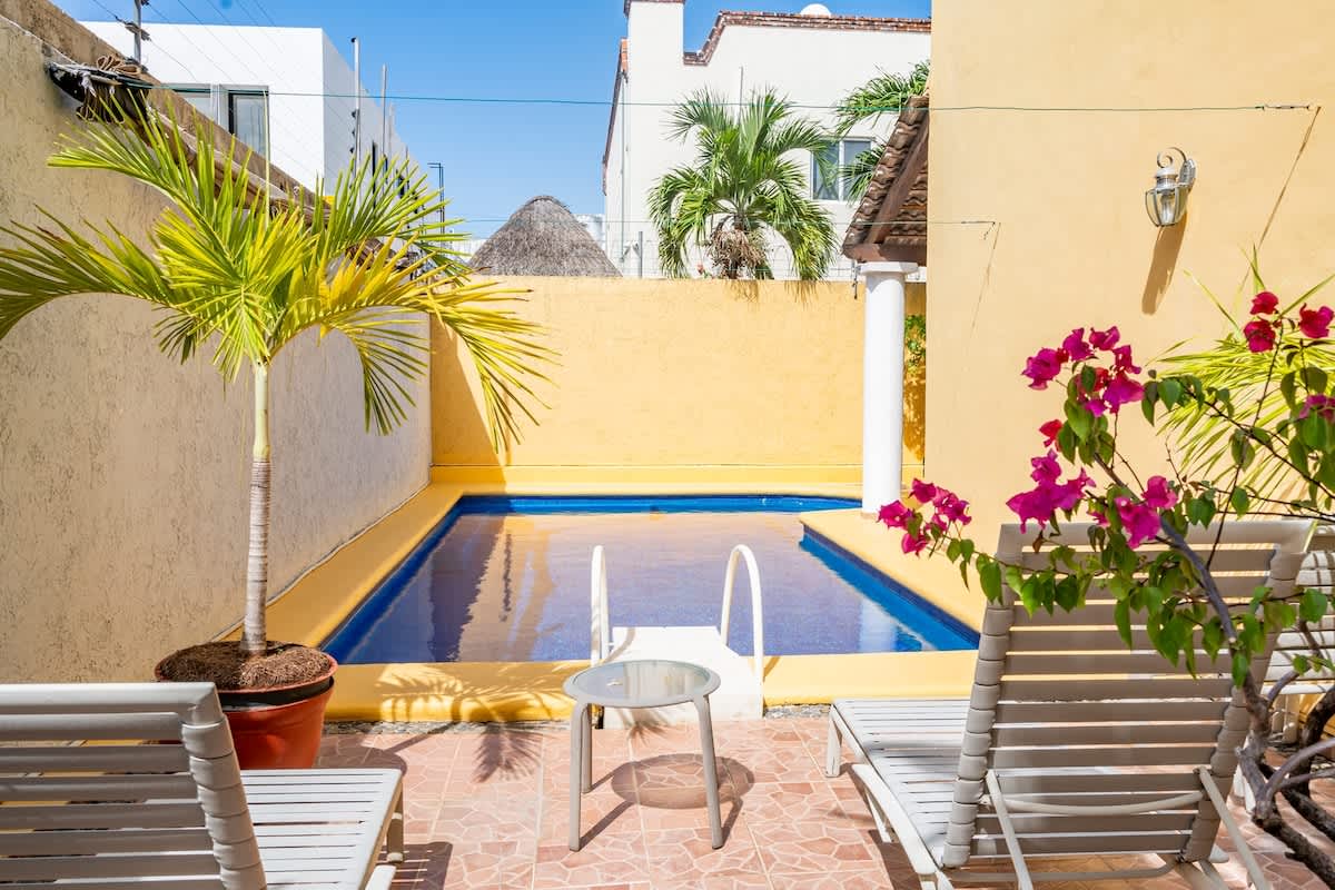 Private pool and patio - aerial view