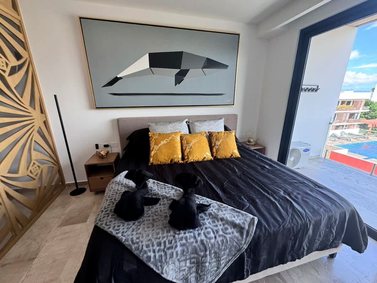 King bed with city view (private studio)