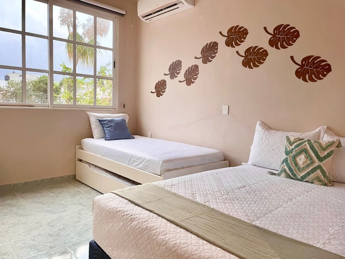 Bedroom with comfortable bedding