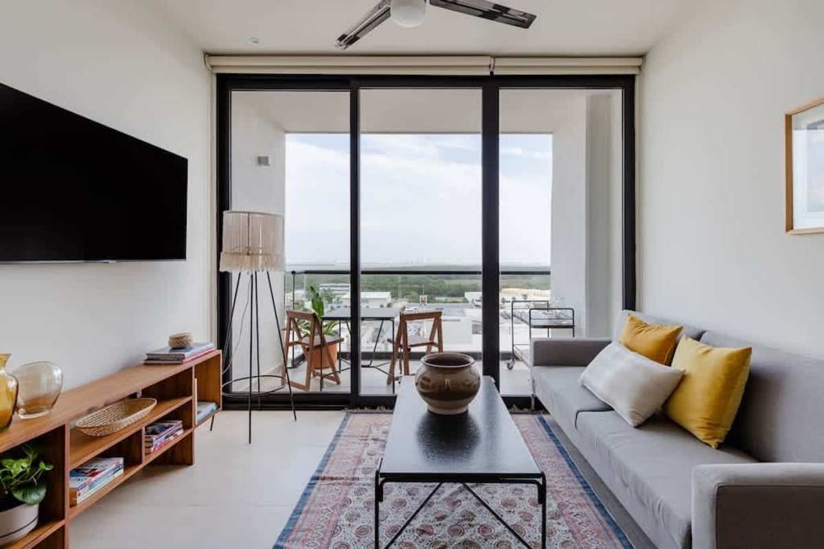Living room with terrace.