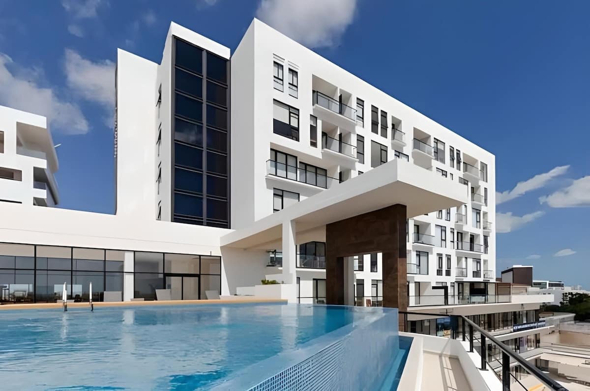 Modern condominium with rooftop pool