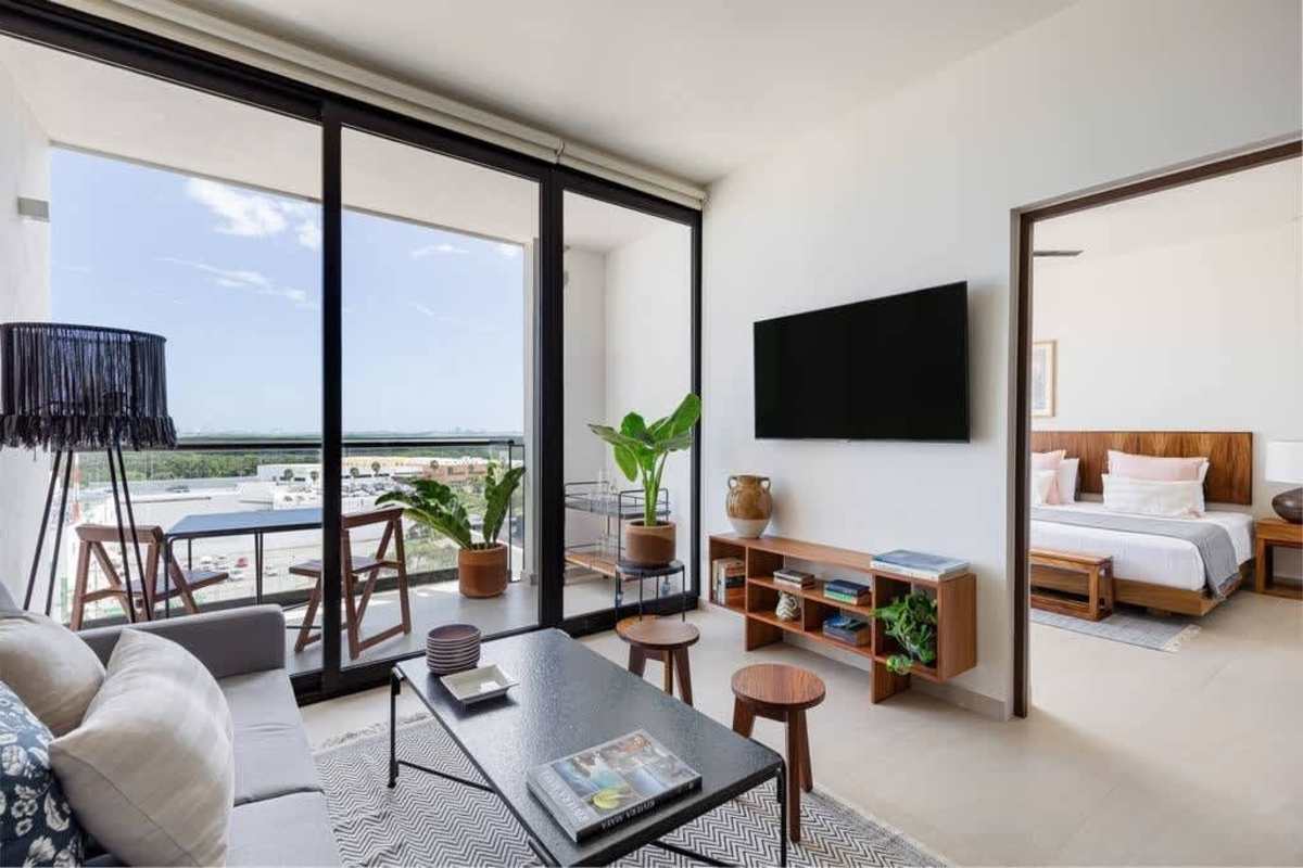 Living room with terrace access