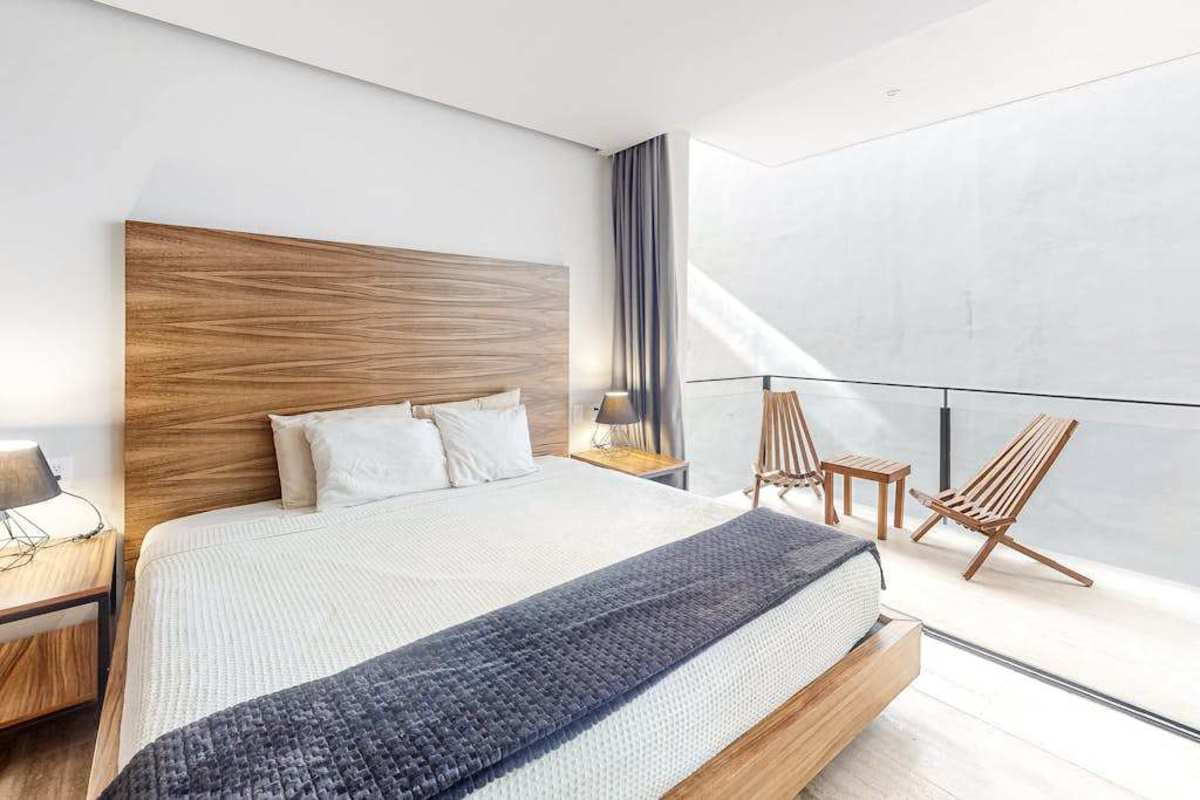 Bedroom with comfortable double bed