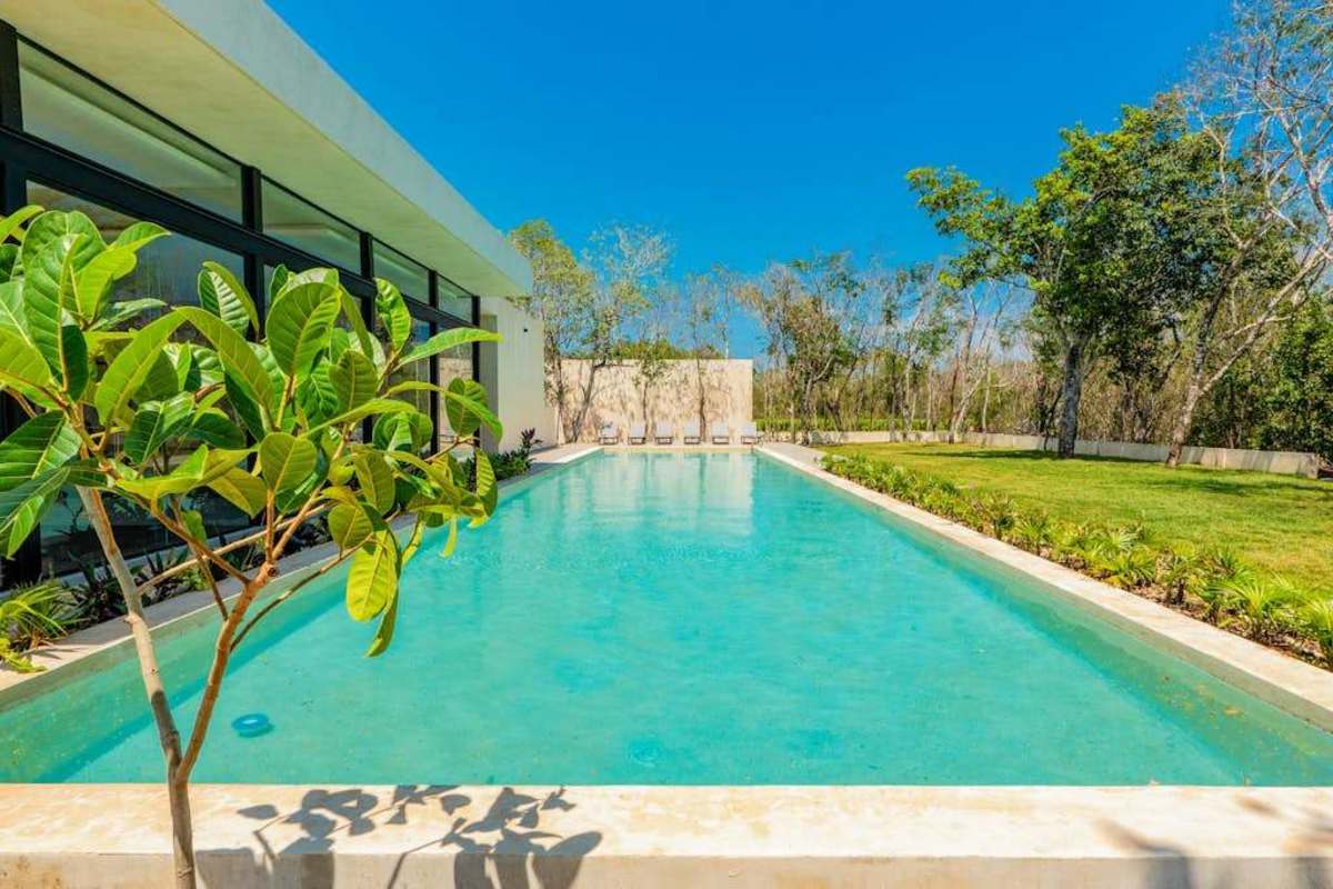 Private villa swimming pool and garden