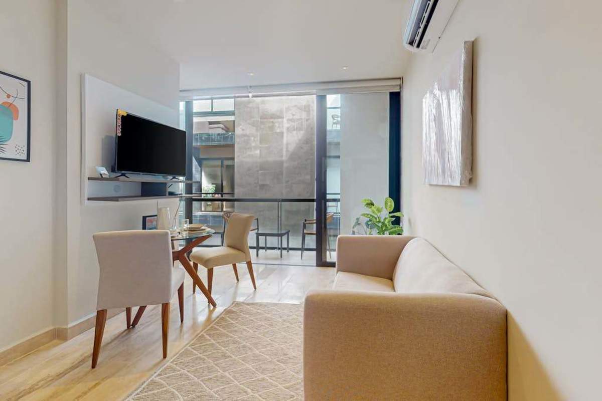 Living and dining area with modern design