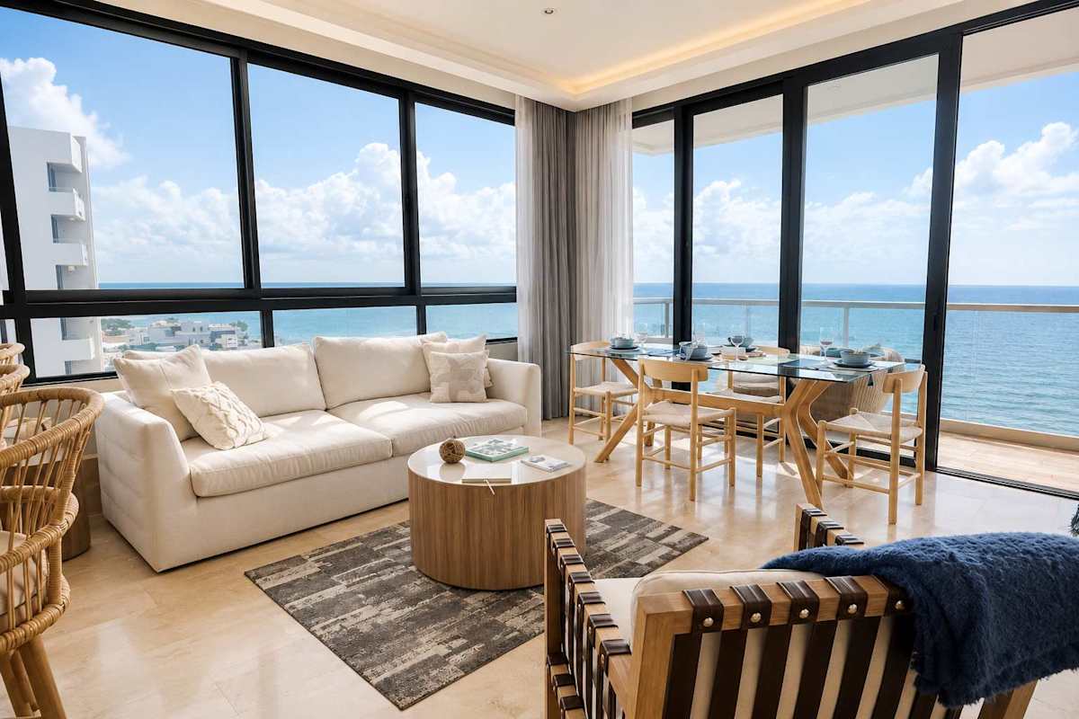 Dining area with ocean views
