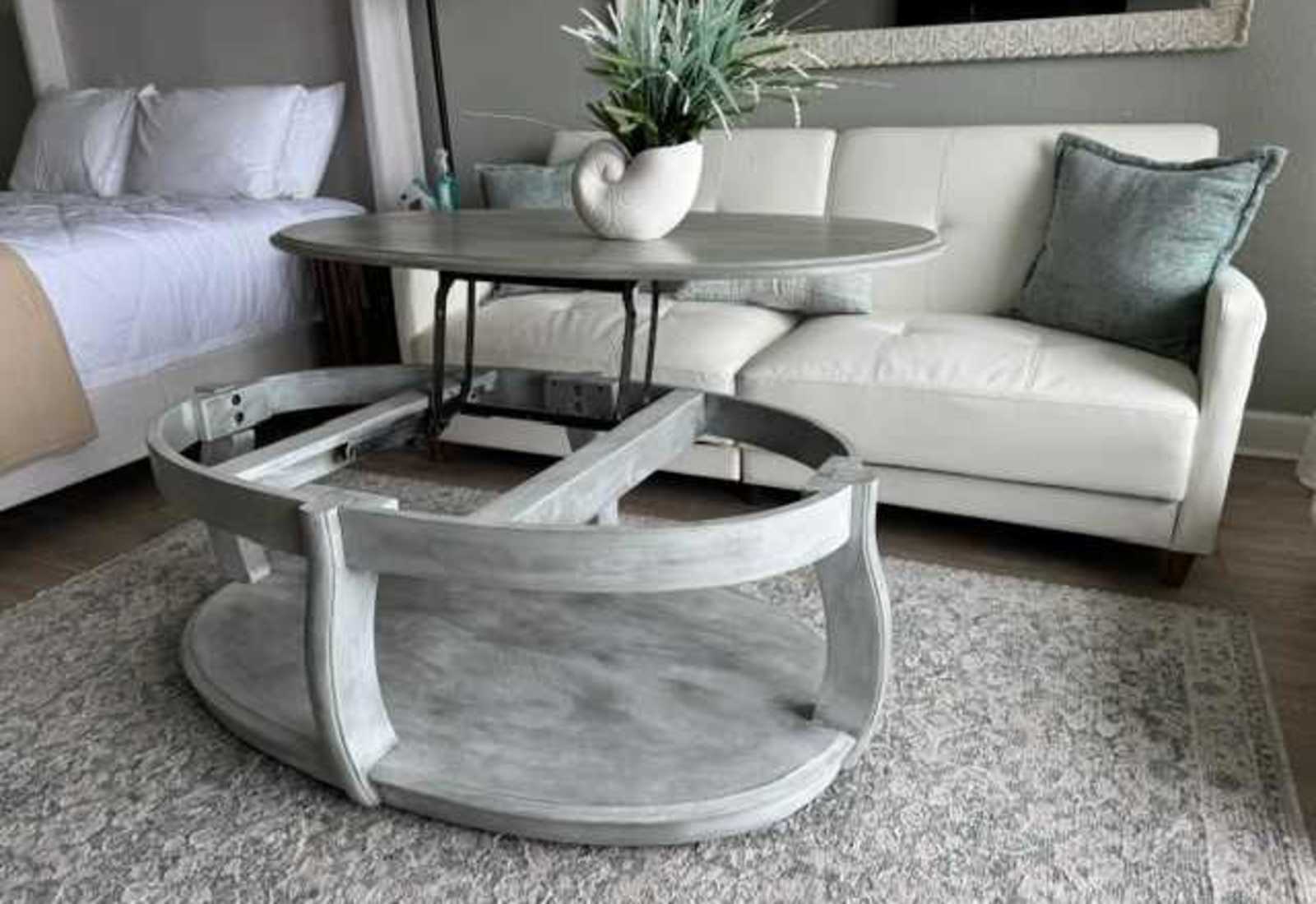 Thoughtfully curated studio layout seamlessly blending a comfortable living area and sleeping quarters