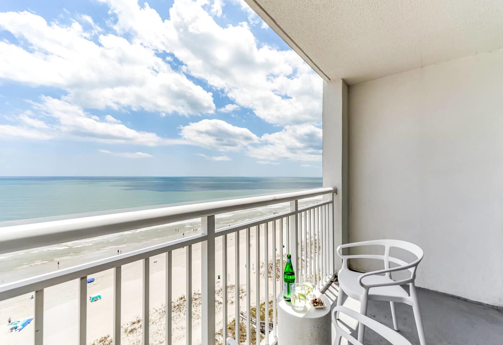 Enjoy breathtaking ocean views from your private balcony, just steps from the sandy beach. Perfect for relaxing mornings and sunset strolls. 