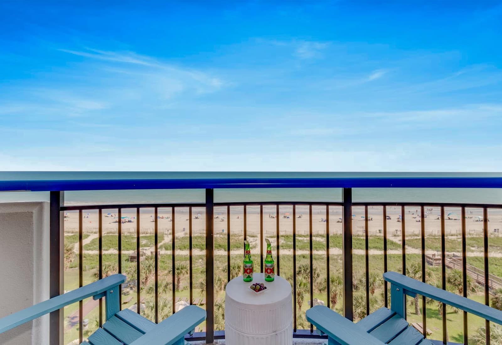 Unwind with breathtaking ocean views from your private balcony—perfect for morning coffee, sunset drinks, or simply soaking in the sound of the waves and the beauty of the beach below.
