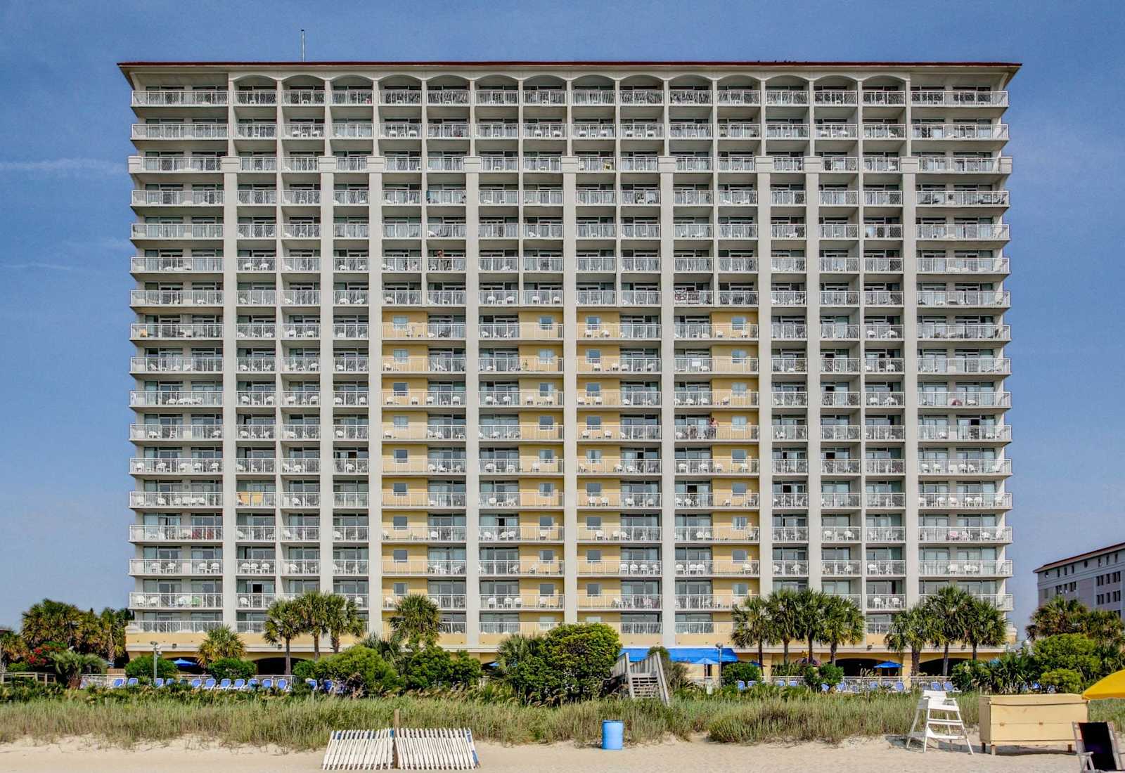 
Step right out to the beach from this beautiful oceanfront building! With spacious balconies and stunning views, our prime location offers the perfect getaway. Book now for a stay that combines comfort, convenience, and unforgettable beach vibes!