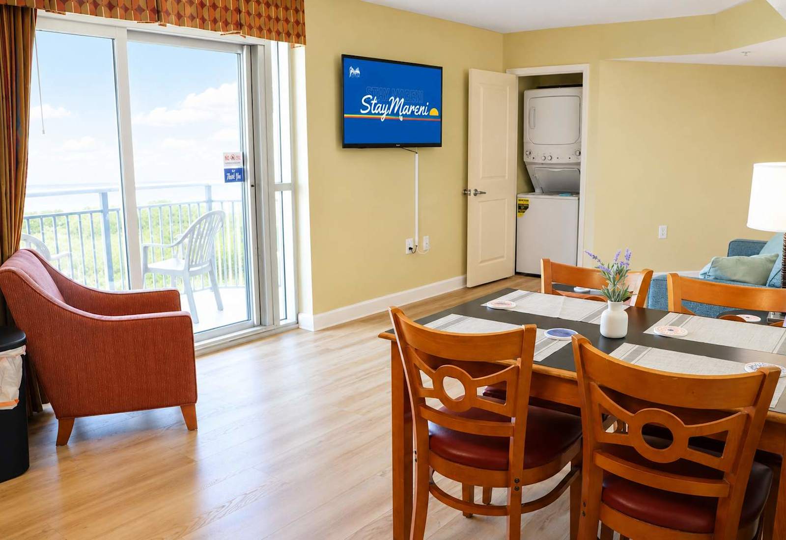 Coastal comfort meets effortless style — a bright, open living space designed for relaxing mornings, ocean breezes, and easy vacation living.