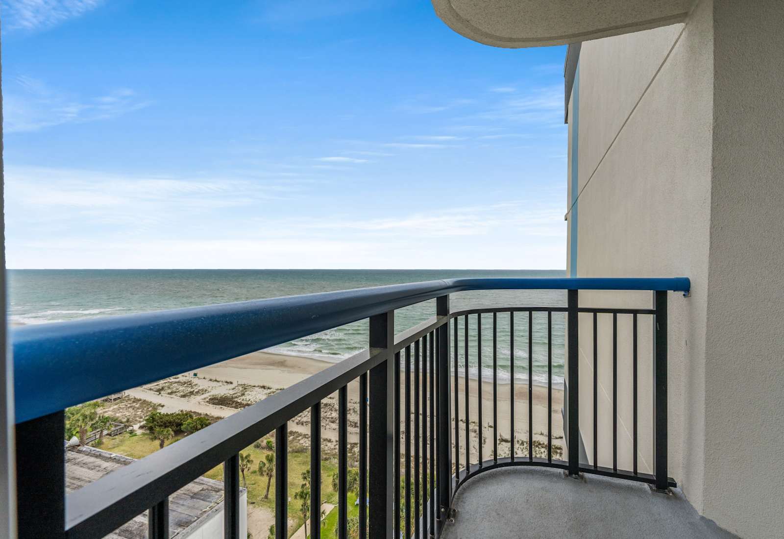 Enjoy stunning ocean views from your private balcony, perfect for relaxing and taking in the fresh air. 

