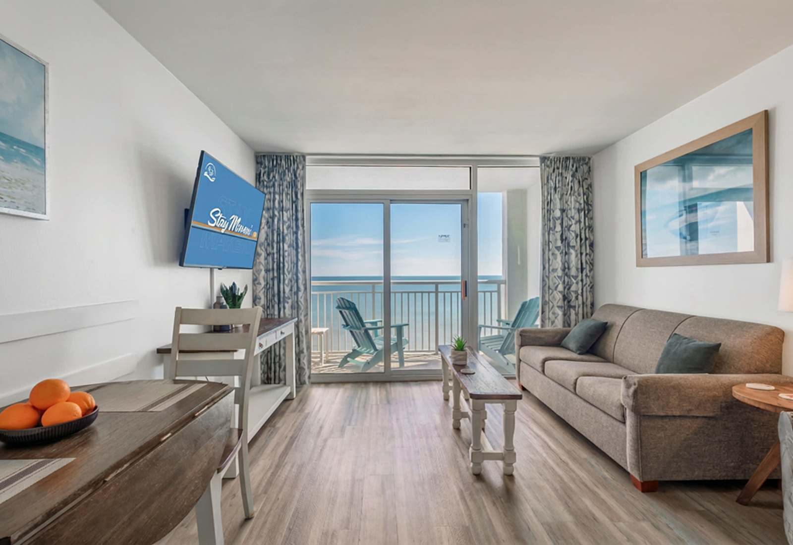 Wake up to stunning ocean views in this stylish, cozy retreat! Enjoy your morning coffee on the private balcony, relax in the inviting living area, and experience beachfront bliss with every detail tailored for your comfort.