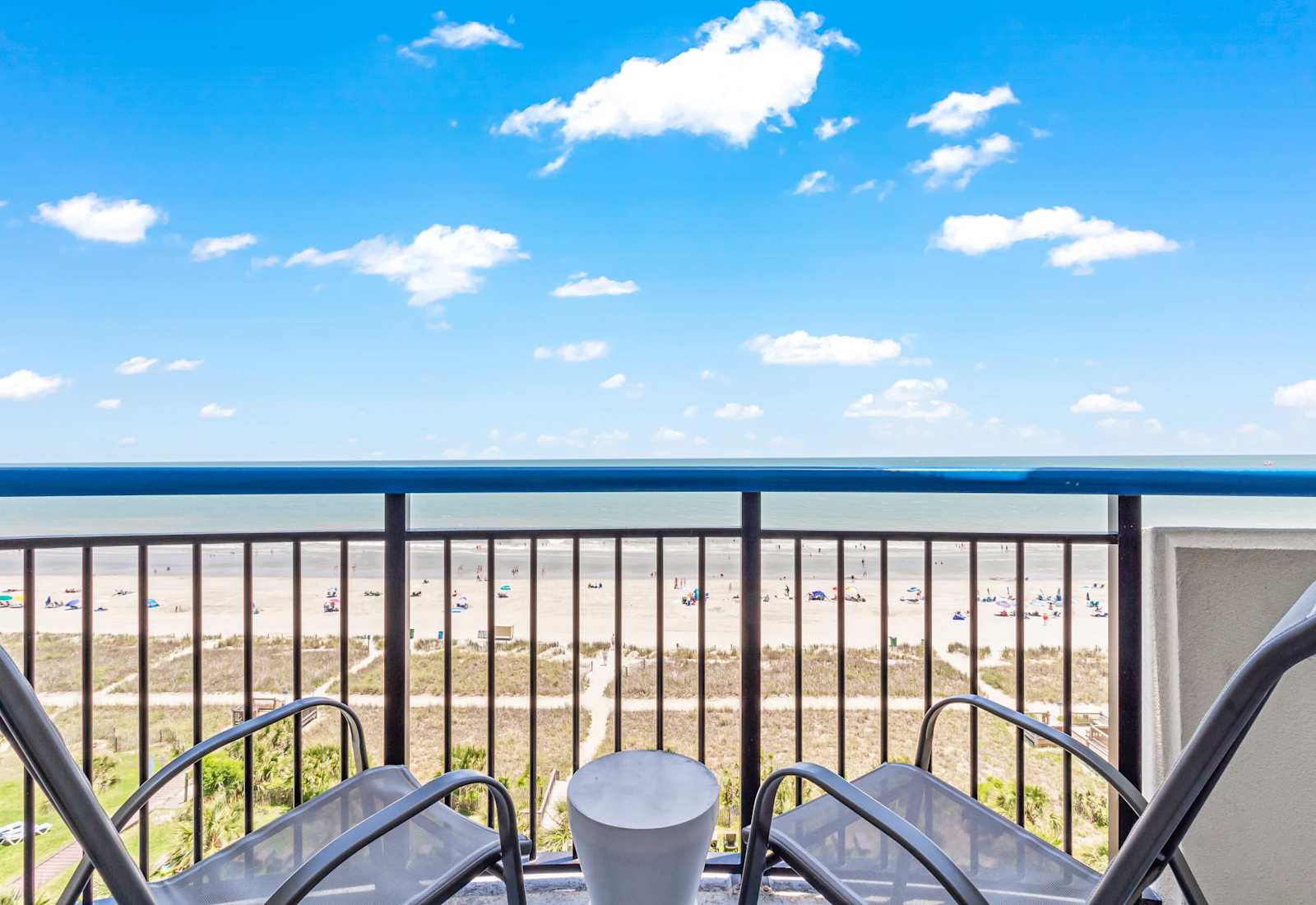 Start your mornings with coffee and ocean views from your private balcony. Soak in the sights and sounds of Myrtle Beach just steps from the sand—your front-row seat to coastal paradise!