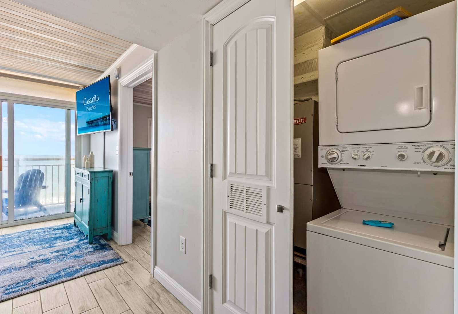 Enjoy the convenience of in-unit laundry during your stay! This space is equipped with a washer and dryer to keep you fresh and ready, so you can focus on relaxing and exploring the beautiful surroundings.