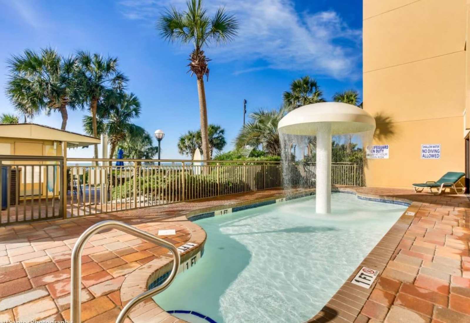 Let the kids splash and play in the fun kiddie pool, perfect for a family vacation.