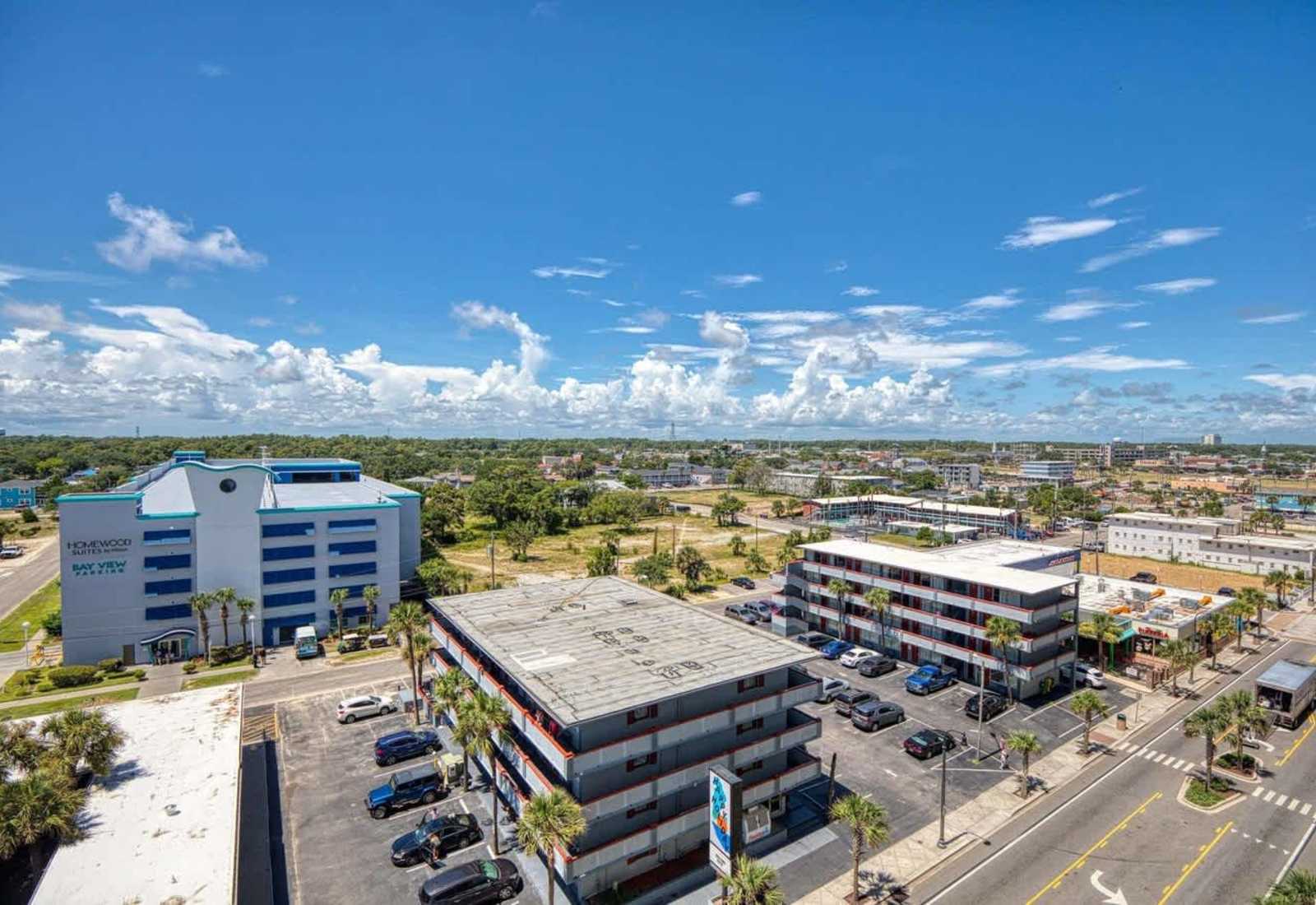 Wake up to sweeping coastline views and easy beach access from Bay View Resort in the heart of Myrtle Beach.