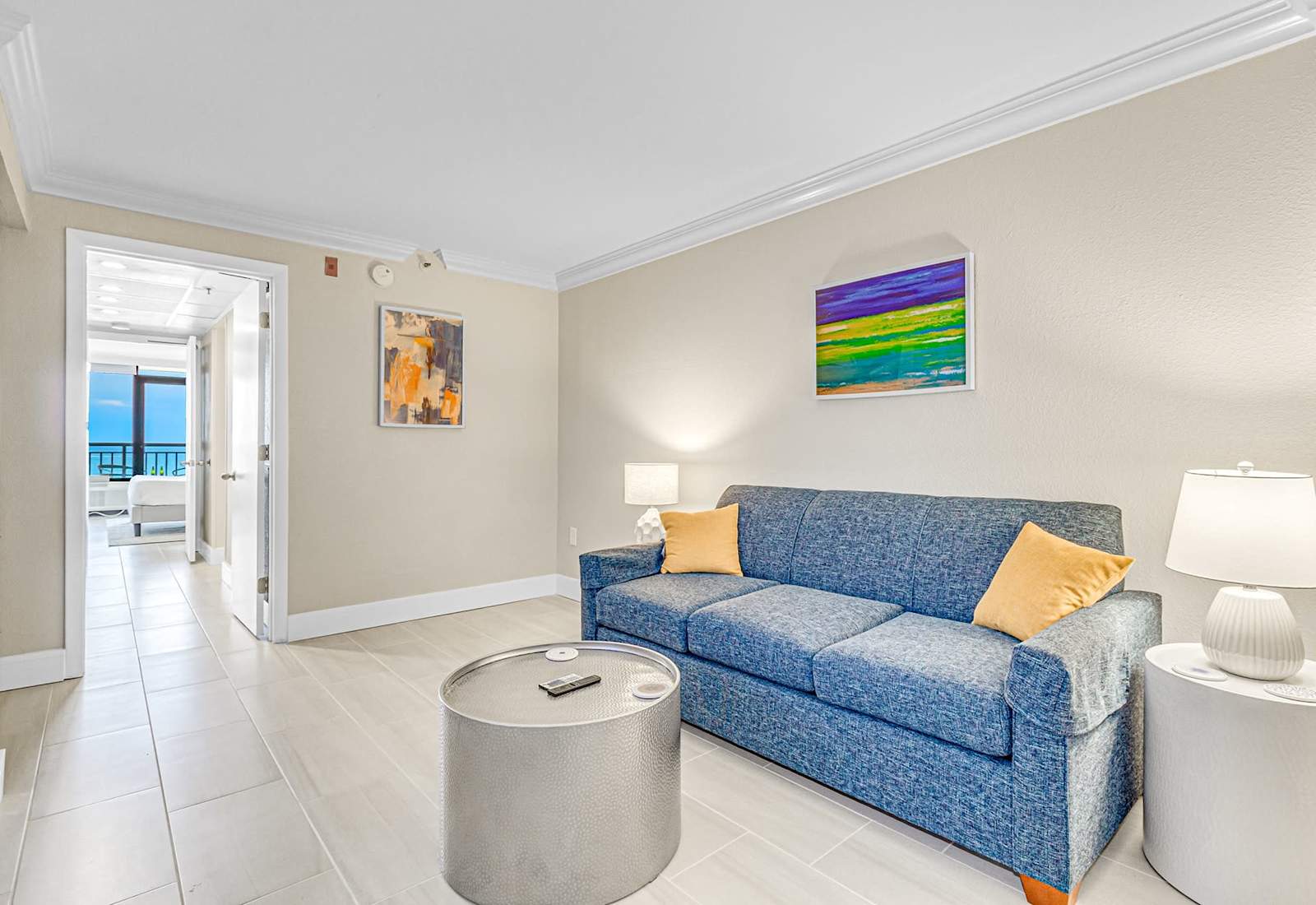 Relax and unwind in the spacious living area, perfect for cozy evenings in. 
