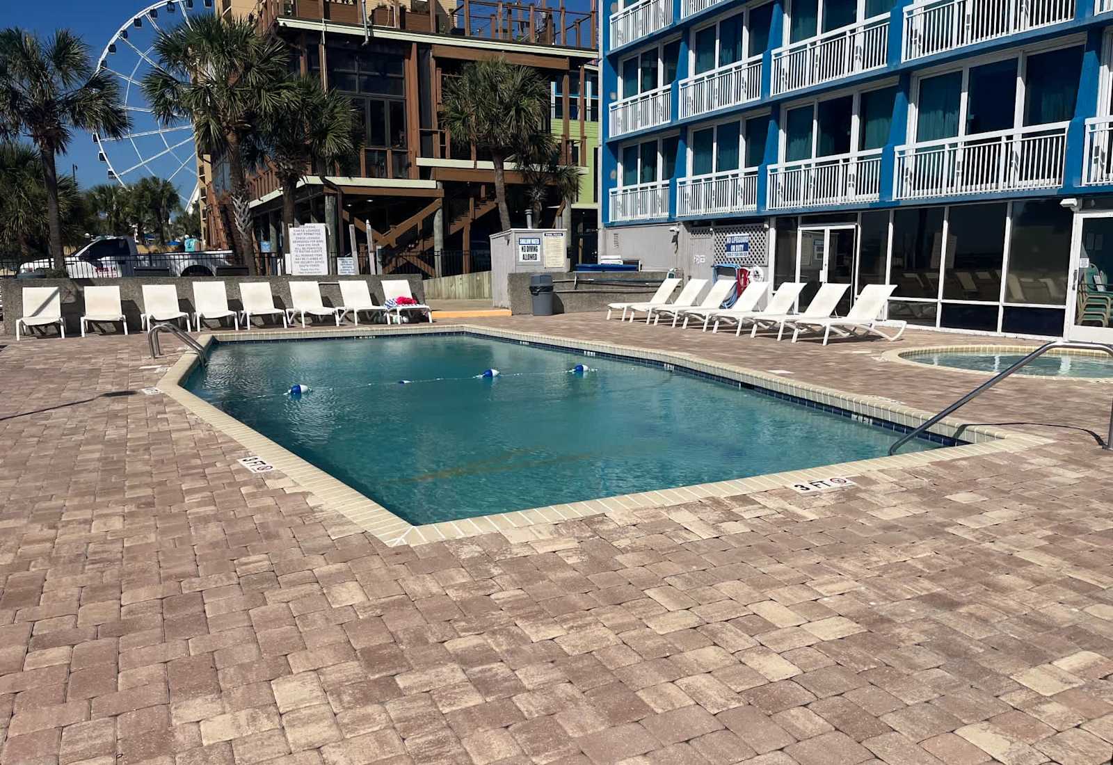 Cool off in the oceanfront outdoor pool, surrounded by spacious sun decks and plenty of lounge chairs for relaxing.