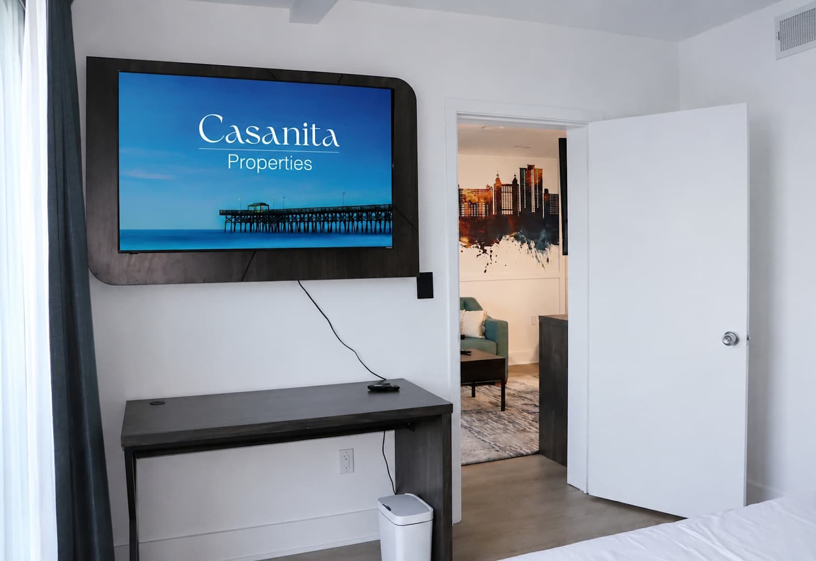 Relax with your favorite shows on the large flat-screen TV, or catch up on emails at the convenient bedroom desk!