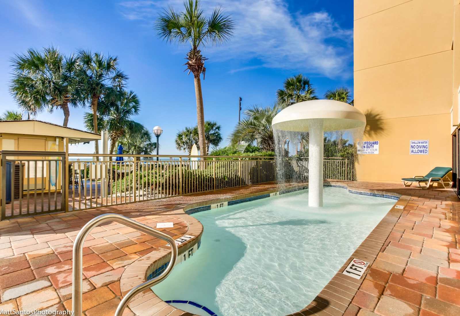 Let the kids splash and play in the fun kiddie pool, perfect for a family vacation.
