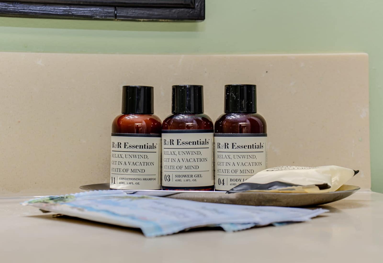Indulge in our curated collection of luxurious toiletries designed to elevate your stay. With scents to relax and unwind, these travel-sized treats bring a vacation state of mind to your daily routine.