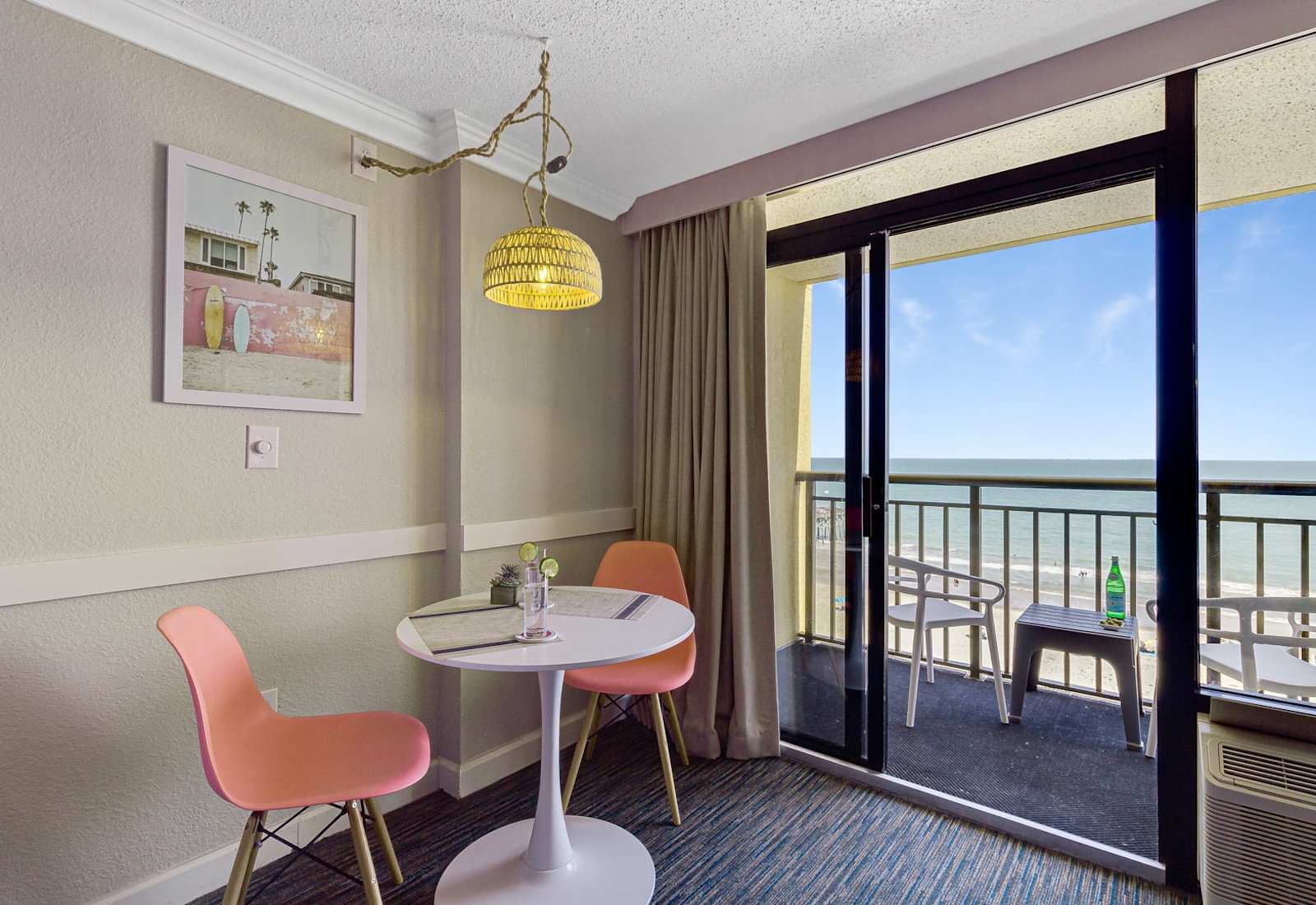 Enjoy stunning ocean views from the comfort of your private balcony.
