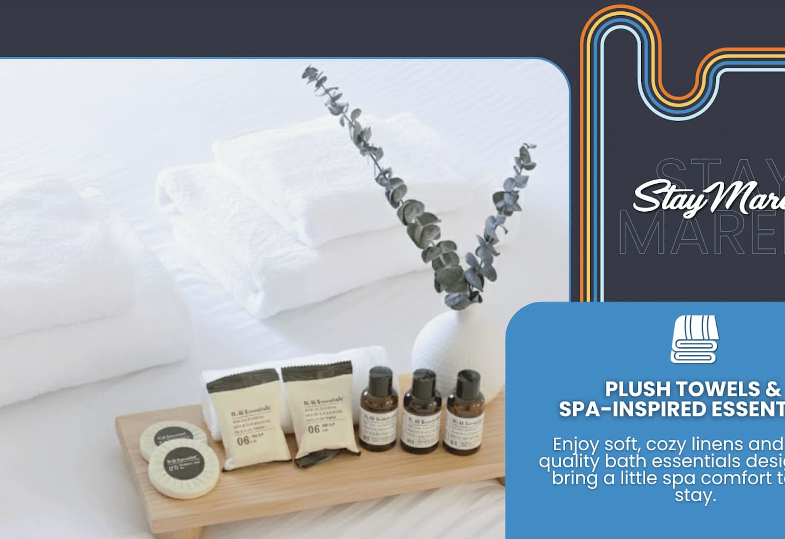 Wrap yourself in comfort with plush towels and spa-inspired essentials — a touch of luxury designed to make every stay feel refreshingly indulgent.
