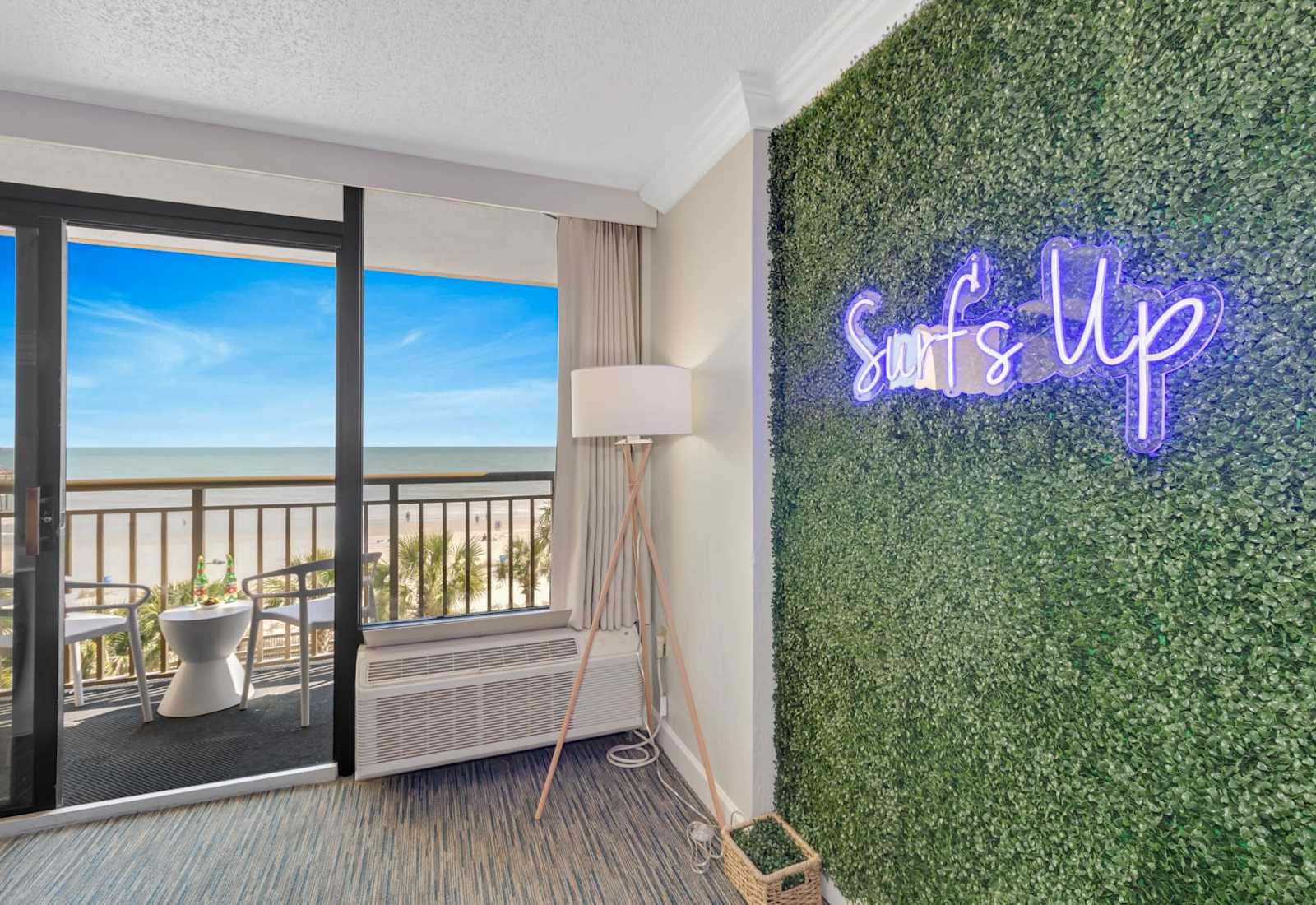 Relax in your stylish and modern room with stunning ocean views.