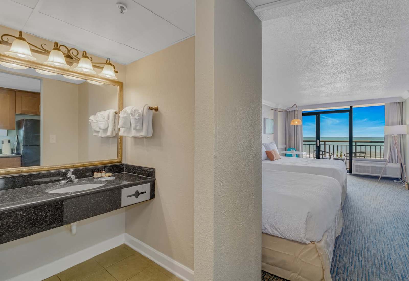 Wake up to stunning ocean views from the comfort of your spacious bedroom.