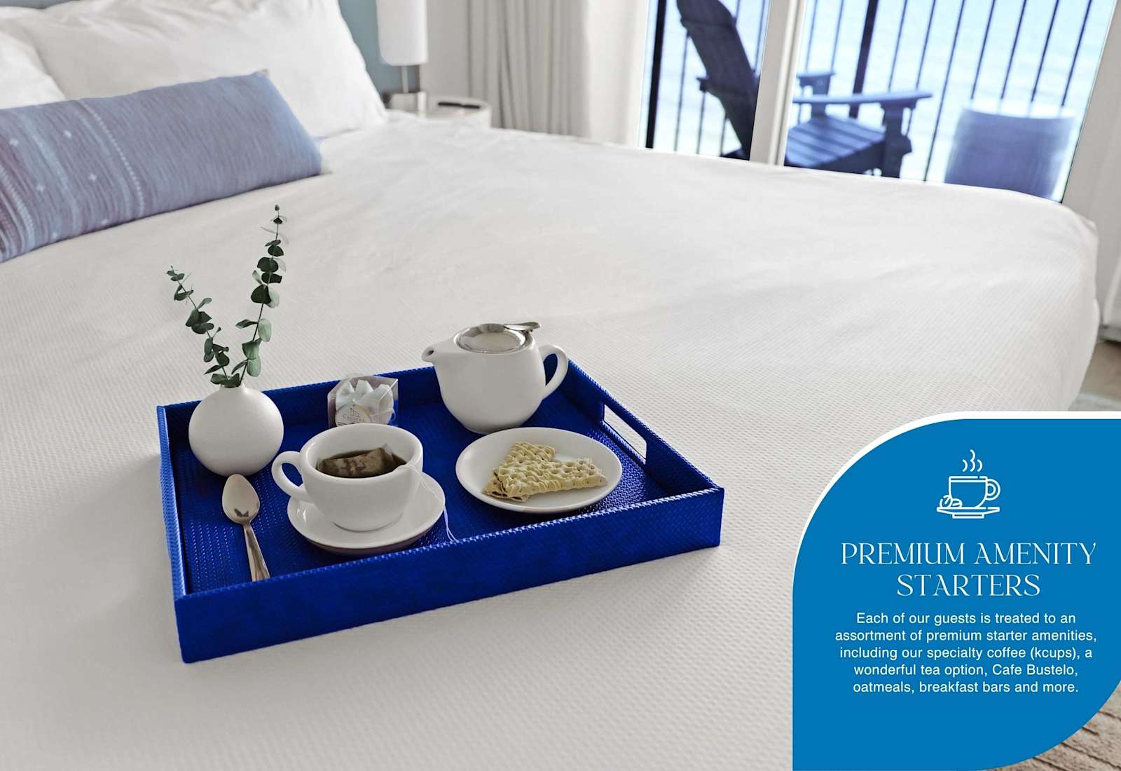 Start your day the right way with our premium amenities, including specialty coffee, tea, oatmeal, and breakfast bars. Enjoy a cozy, well-catered experience in your comfortable room. Book your stay now and treat yourself to extra comforts!