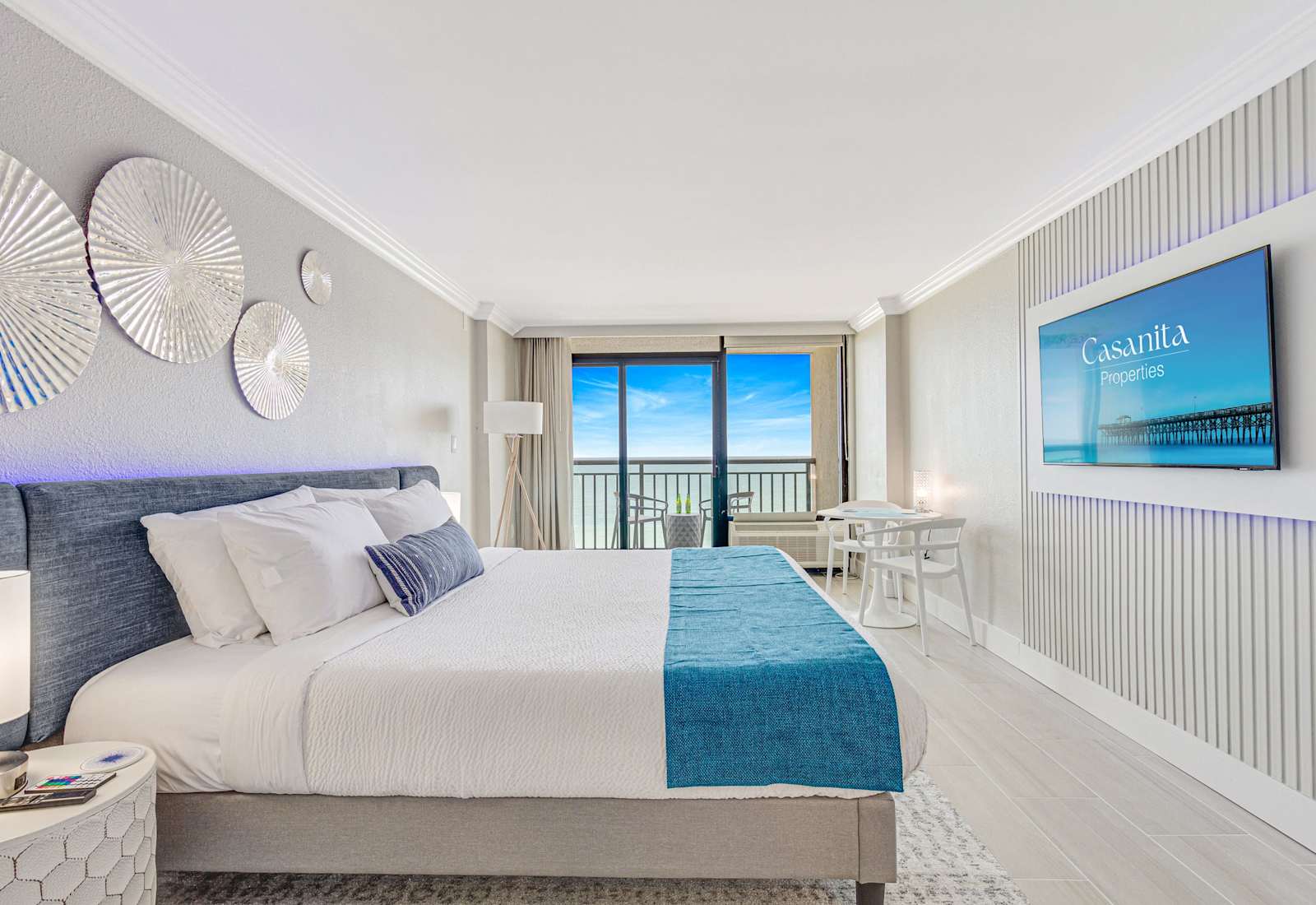 Drift off to sleep in our comfortable king-sized bed with stunning ocean views.