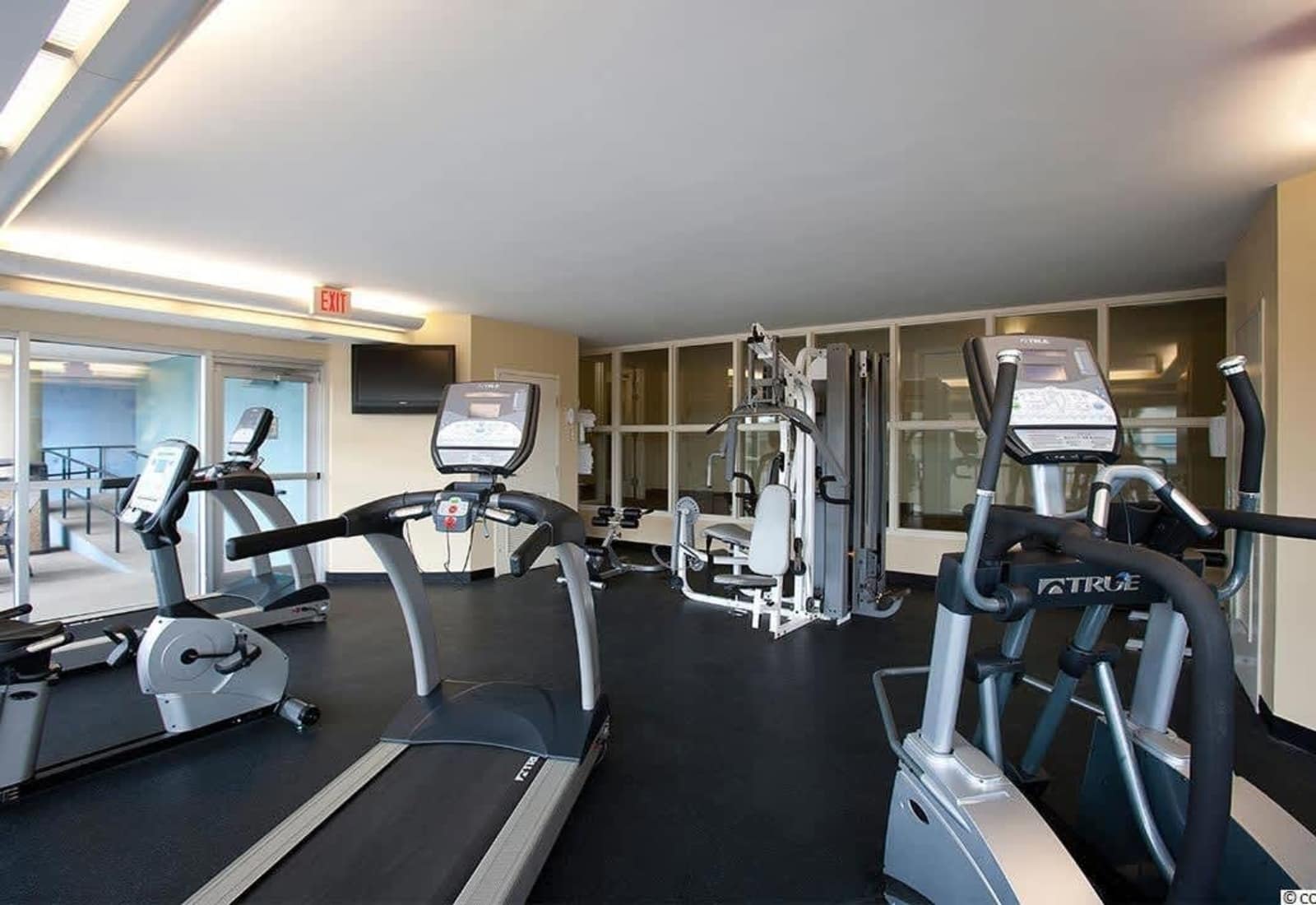 Fitness center just above the lobby on the second floor!