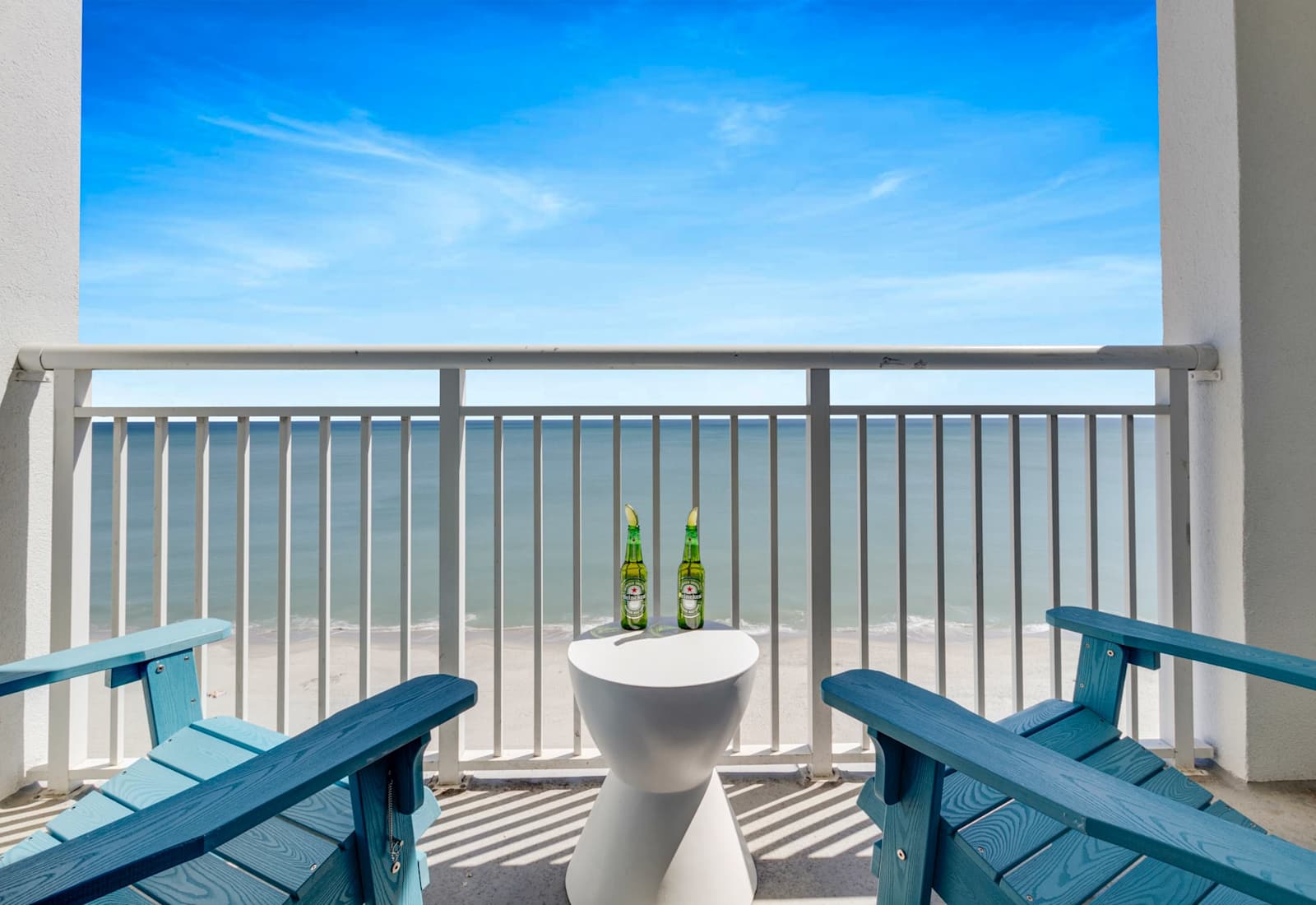 Unwind with stunning oceanfront views from your private balcony. Sip a refreshing drink, feel the gentle sea breeze, and let the sound of the waves set the perfect mood for your getaway. 
