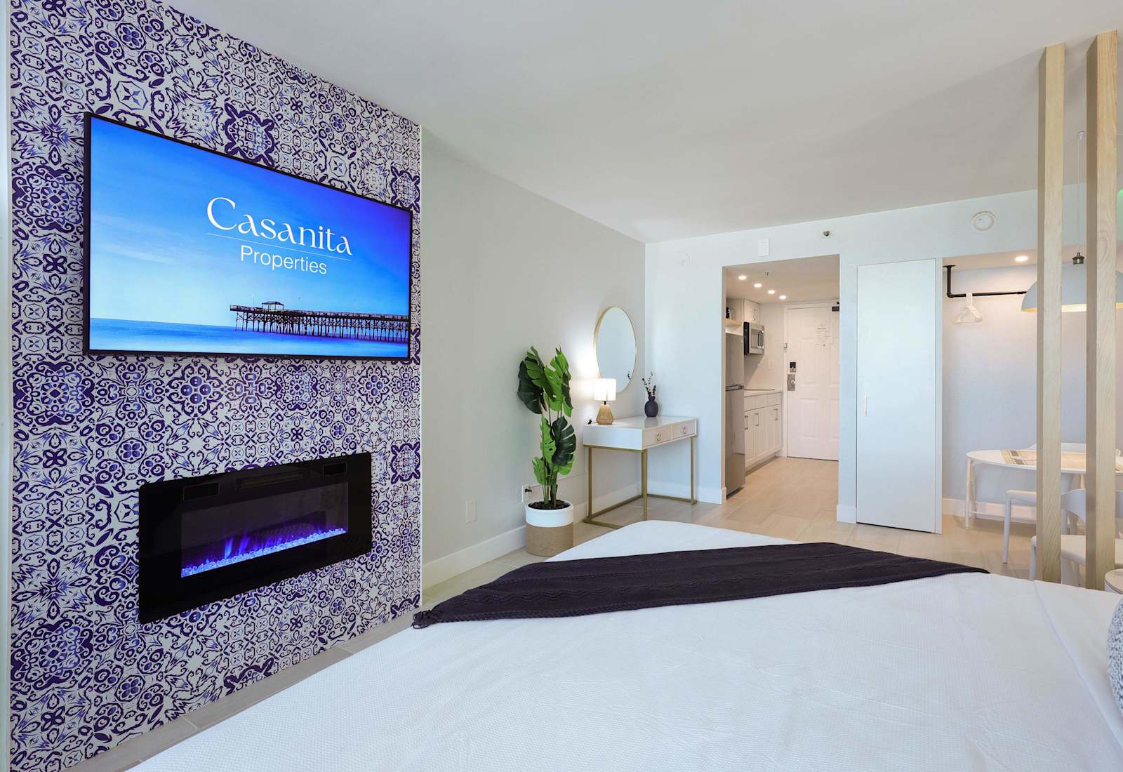 Whether you're streaming a movie or soaking up the ocean view, this bright and airy room offers comfort, entertainment, and coastal charm all in one relaxing space.