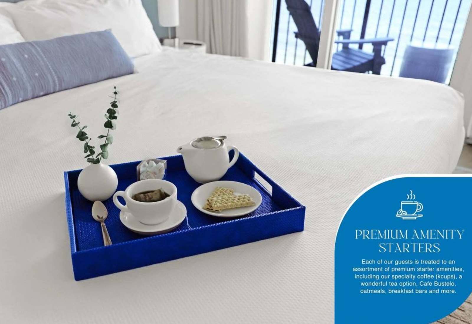 Start your day the right way with our premium amenities, including specialty coffee, tea, oatmeal, and breakfast bars. Enjoy a cozy, well-catered experience in your comfortable room. Book your stay now and treat yourself to extra comforts!