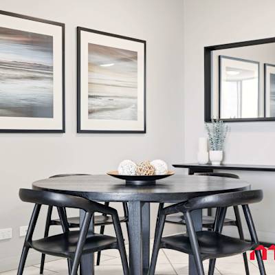 Dining area for four guests