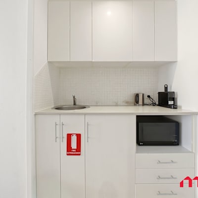 Compact kitchenette with essential appliances
