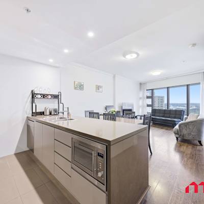 Sleek kitchen with modern appliances